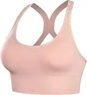 [Generic] Women's High Impact Sports Bra Sexy Criss-Cross Back Padded Workout Tanks Quick-Drying Shockproof Push Up Yoga Bra Running Athletic Gym Fitness Tank Tops