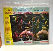 Lot of 2 Multicolor Scratch-Art Paper 8.5" x 11"12 Sheets 1996