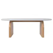 Kerry 120cm Solid Oak Oval Coffee Table - White Natural White Natural