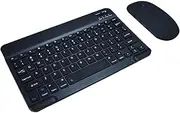 Rechargeable Bluetooth Keyboard and Mouse Combo, Ultra-Slim Portable Wireless Mouse Keyboard Set for Android Windows Tablet Cellphone iPad Pro Air Mini, iPad OS/iOS 13 and Above (7inch,Black)