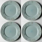 Thomson Pottery Cape Cod 10 1/2" dinner plates Aqua Blue, Set of 4