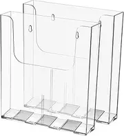 TOGEVAL 2 Pcs Brochure Holder Wall Mount A4 Wall Folder Holder Acrylic Clear File Organizer Magazine Display Stand For Office Mall Hotel