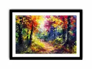 Forest Path Canvas Framed Art for Bedroom