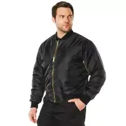 Concealed Carry MA-1 Flight Jacket - Mens Black Military Type CCW Winter Coat