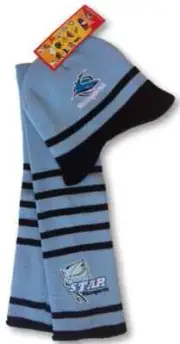 Cronulla Sharks NRL Toddler Mascot Beanie and Scarf Combo Size 0-2 years