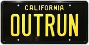 Out Run | Arcade Game | Metal Stamped License Plate