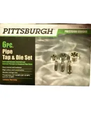 Pittsburgh 6 PIECE 1/4-1/2" Pipe Tap & Die Set essential tool Kit New in box