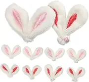 DEARMAMY Easter Bunny Ornament Set 10pcs Diy Rabbit Ears Craft Decorations Plush Animal Ears for Dolls Bunny Accessories for Costumes