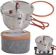 Camping Pressure Pot - Outdoor Stainless Steel Pressure Cooker, Multifunctional Steaming Pot | Portable Outdoor Cookware, Stove Cooking Pot For Electric Heaters, Induction Cookers