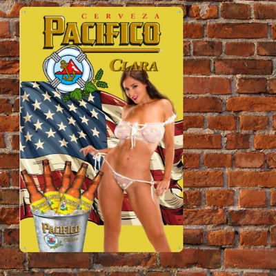Vintage-Style Pacifico Clara Beer Metal Sign - Retro Bar Decor Man Cave Sign 3