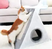2-in-1 Triangle Cat Scratching Board & Bed