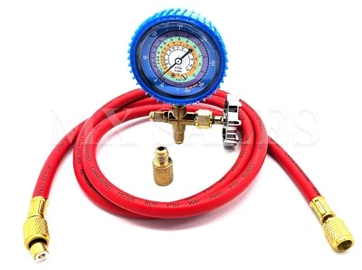 R410a R22 Single Manifold Gauge Kit Testing Charging Air Condition & Hose 600PSI