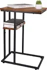 C Shaped End Table, Side Table for Couch and Bed, Small Side Tables for Small Sp