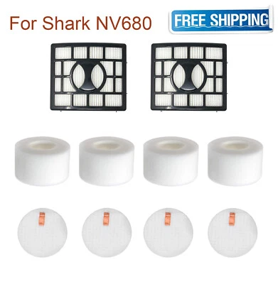 2HEPA+4Foam & Felt Filters for Shark NV680 NV801 NV803 NV681 NV682 Part XHF680