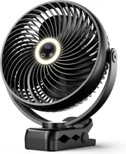 10000Mah Portable Clip on Fan with LED Lantern and Hook, 8'' Battery Operated De