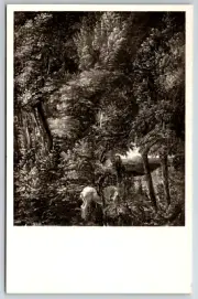 c1950s Deciduous Forest with St. George Alte Pinakothek Art Vintage Postcard