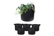 6 Pck 10 Gallon Fabric Flower Pots 38L Garden Planter Bags Black Felt Root Pouch