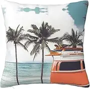 ALLiYa Colorful Bus Palm Tree Double Sided Plush Pillowcase (Multiple Sizes) Pillow Sofa Bed Pillow Interior Decoration Pillow