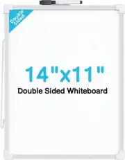 Small Dry Erase Board, 14"X11" Double Sided Hanging Whiteboard for Wall, Mini...