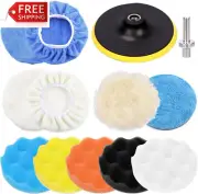 Swpeet 13Pcs 5 Inch Buffing Pads Set, Car Polishing Pad Kit, Foam Polish Pads Wa