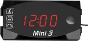 3 in 1 Digital Motorcycle Clock Thermometer Digital Voltmeter Handlebar Mount IP67 Waterproof Motorb
