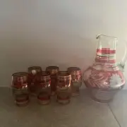 Bohemia Glass Pitcher & Glass Set of 6 Made in Czech Republic