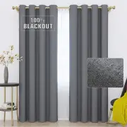 GRALI-DECOR Linen Look Window Curtains, Full Light Blocking, Noise Reducing E...