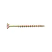 Zenith 8G x 50mm Gold Passivated Countersunk Rib Head Chipboard Screws - 50 Pack