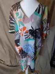 Bar III Dress Mini Shift Tropical Print Sz S Bust 40 Length 35