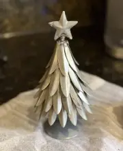 NEW 7.25" Pottery Barn Galvanized Tree with Star | Small Metal Christmas Tree