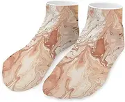 [QMNVBDS] Light Peach And Brown Socks Ankle Length Socks Casual Short Socks for Women Men Low Cut Sports Socks Running Socks No Show Socks Ankle Socks Athletic Socks Workout Socks, Style, One Size