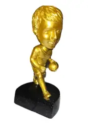 6 inch Bright Gold Male Basketball Bobble Head Resin