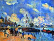 Art Cezanne Blue Sky Mural Ceramic Backsplash Bath Tile #2084