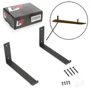 10x Shelf Support Shelf Bracket Metal Black 250 MM