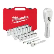 Milwaukee Ratchet + Socket Mechanics Tool Set 1/4" Drive SAE/Metric (51-Pcs)