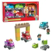 CoComelon Deluxe Build A Vehicle Set w/JJ, TomTom, YoYo, Cody & 4 Trucks - New
