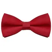 Kids Bow Tie Classic Solid Color Satin Bow Tie Adjustable Neck Bowtie kids Red