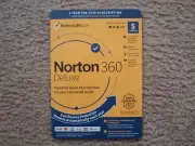 New Norton 360 Deluxe 2025 5 Devices Antivirus Internet,secure VPN,50GB, Sealed!