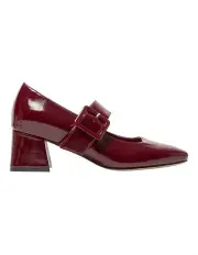 [Jane Debster] Olympia Heeled Shoes in Wine Patent