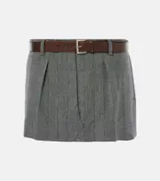 [Prada] Prada Checked wool miniskirt AU 12 grey
