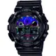 CASIO G-SHOCK 虛擬彩虹防磁雙顯計時錶/GA-100RGB-1A