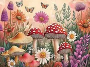 Yunlus Jigsaw Puzzles for Adults 1000 Pieces Impossible Hard Difficult Challenging Puzzles for Teen 1000pc Puzzle Whimsical Garden Flowers Mushroom Plant Jigsaw Puzzle 1000 Piece 28 x 20 inch