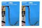 Set of 2 Chrome Metal Over The Door Hook For Coats Robes Jackets Hats and More