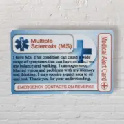 Medical Alert Card I.C.E Multiple Sclerosis (MS) Emergency Contact Card