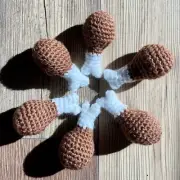 Handmade Crochet Chicken Wing Drumstick Turkey Leg Catnip Cat Kitten Toy 2 Pack