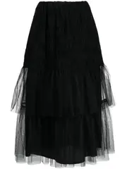 [Noir Kei Ninomiya] 多網眼荷葉邊半身裙