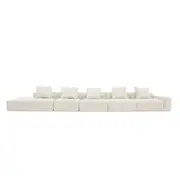 [James Lane] Riley Muse Flax Modular Sofa - 1x Arm, 4x Armless, 1x Left Terminal