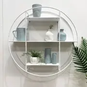 Club Santorini Kanada Round Shelf in White