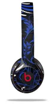 Skin Wrap for Beats Solo Wireless 2 3 4 Twisted Garden Blue White SKIN ONLY