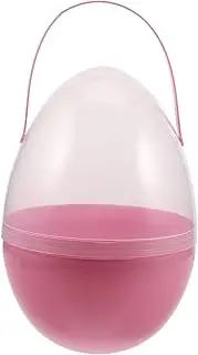 Generic Easter Eggs Easter Ornaments Balls Jumbo Easter Egg with Handle Empty Easter Egg Hunt Jumbo Eggs Egg Shaped Containers Candy Boxes Giant Easter Egg Clear Plastic Easter Egg Pp Pink